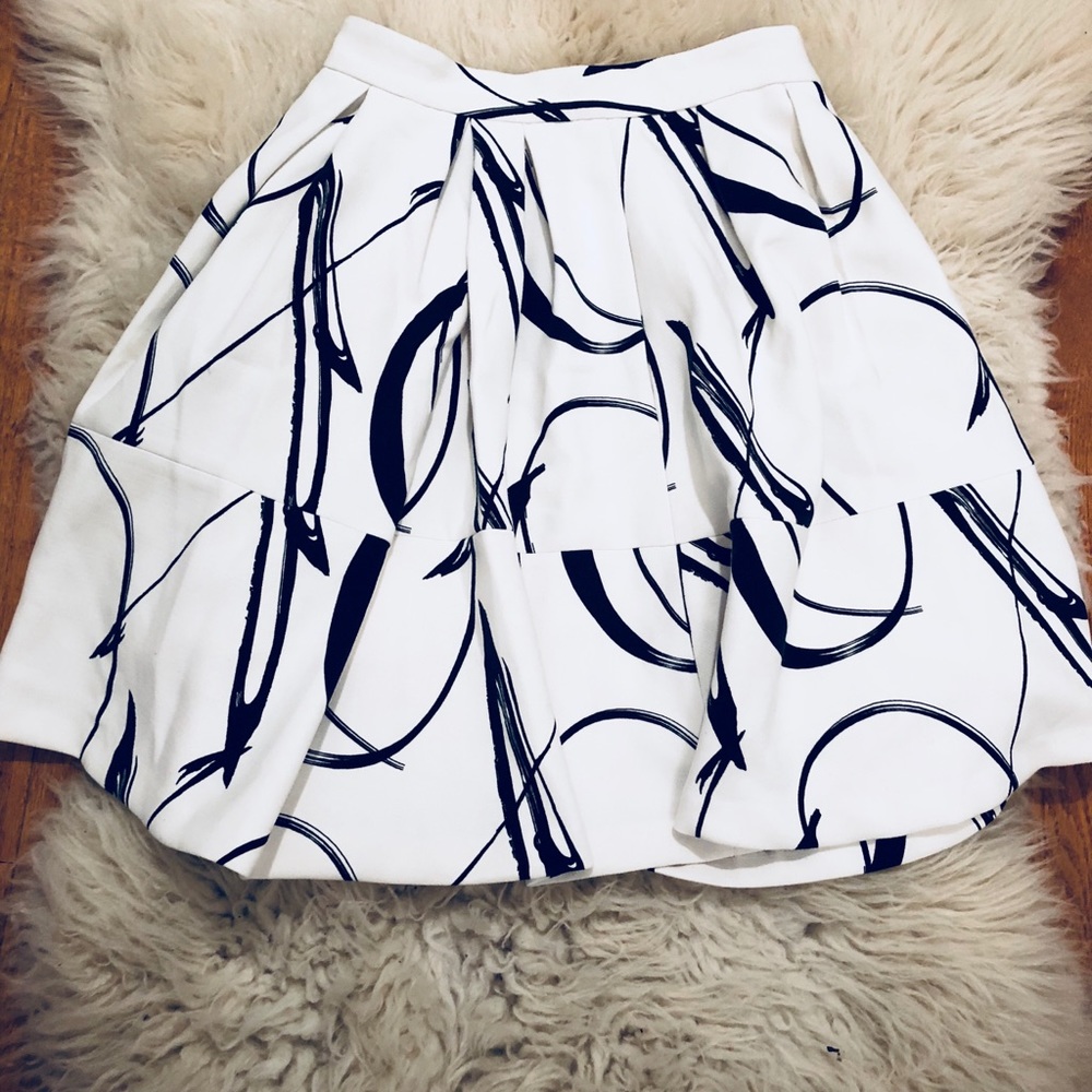 Banana Republic Wool Black and White Skirt
